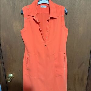 Calvin Klein Vibrant Orange Dress